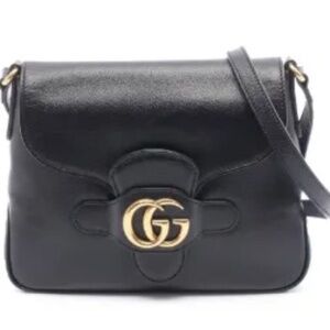 Gucci | Dhalia Double G Small Crossbody Leather Bag | Black